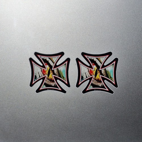 Monster evil eye iron cross - 2x,
