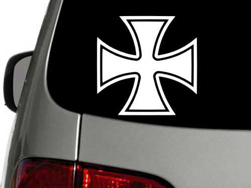 Iron cross biker vinyl - iron, decal