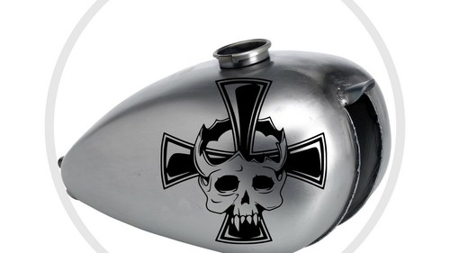 Iron cross skull fuel tank - 2x,