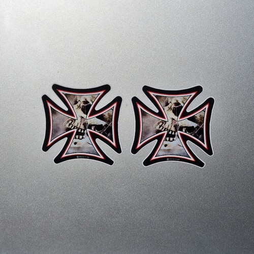 Skull cobwebs iron cross - 2x, in