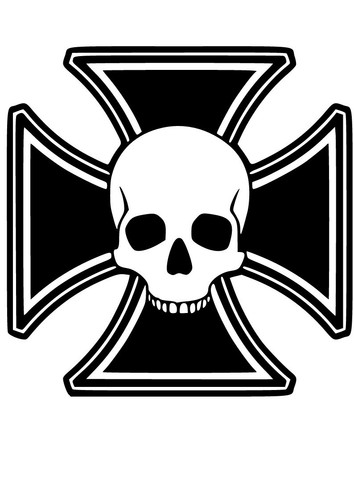 Iron cross vinyl sticker skull - iron,