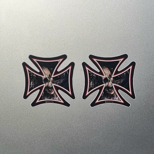 Gothic skull skeleton iron - 2x,