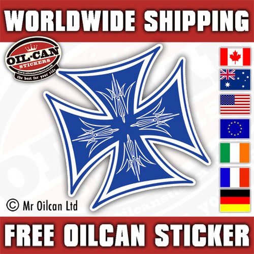 Iron cross car sticker blue - sticker,