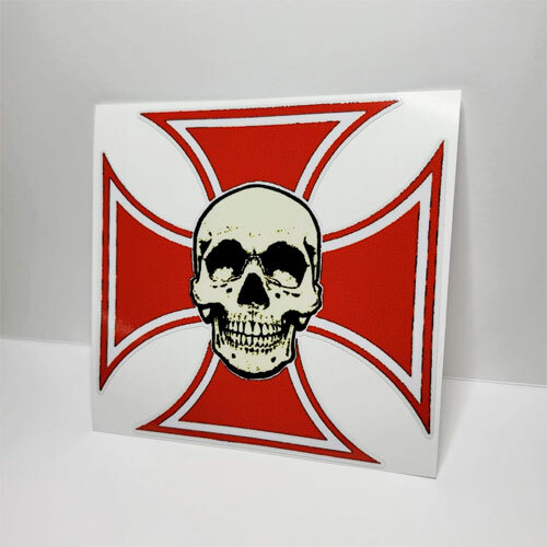 Skull red iron cross vintage - red,
