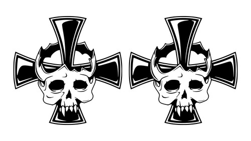 Iron cross skull fuel tank - skull,