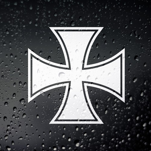 Iron cross sticker - iron, maltese