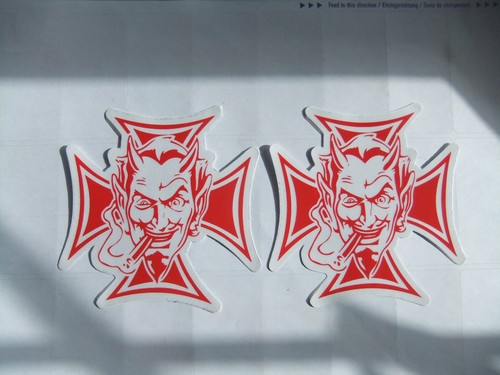 Red devil iron cross - devil, vinyl